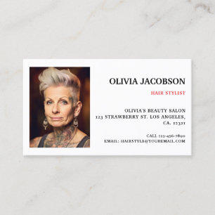 Professional Hair Stylist Photo Business Card