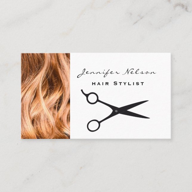 Professional Hair stylist Salon Beauty Business Card (Front)