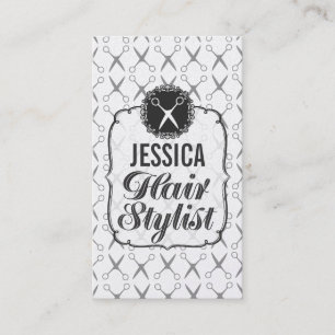 Professional Hair Stylist Silver Business Cards