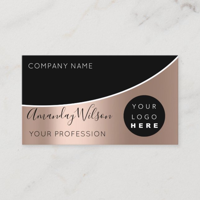 Professional Hairdresser Lashes Extension Logo Business Card (Front)