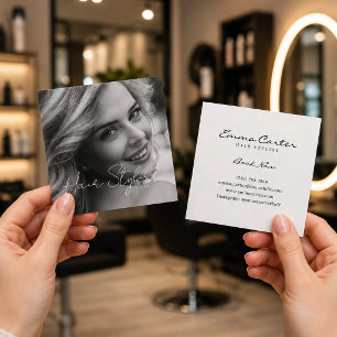 Professional Hairdresser   Minimalist Hair Stylist Square Business Card