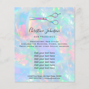 professional hairdresser opal design flyer