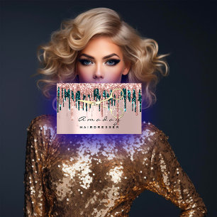 Professional Hairdresser Scissors Rose Drip Gold Business Card