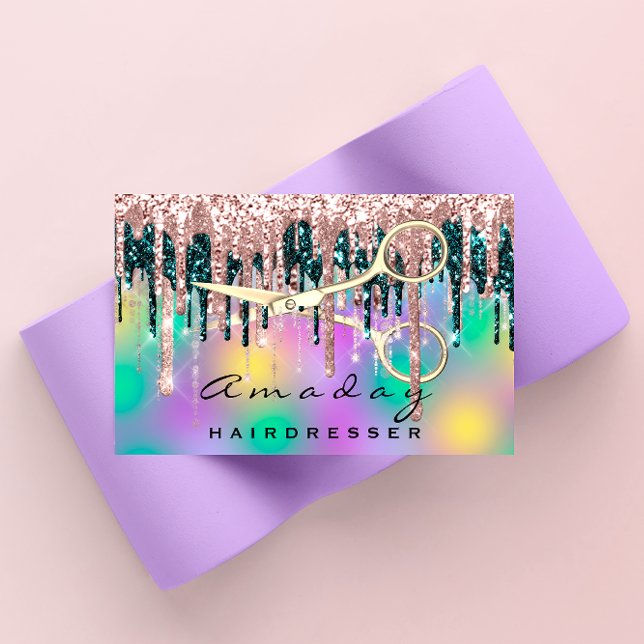 Professional Hairdresser Scissors Rose QR CODE Business Card (Creator Uploaded)