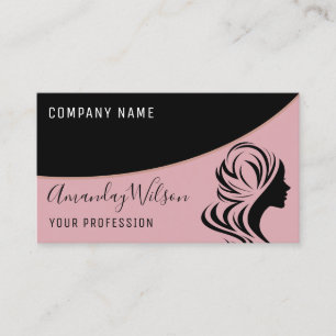 Professional Hairdresser Stylist Lashes Rose Business Card