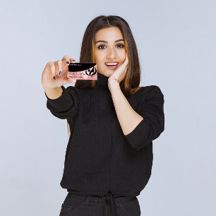 Professional Hairdresser Stylist Rose Makeup Logo Business Card