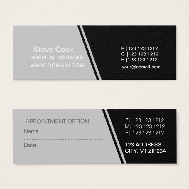 Professional Half-Slanted  Minimal Black (Front & Back)