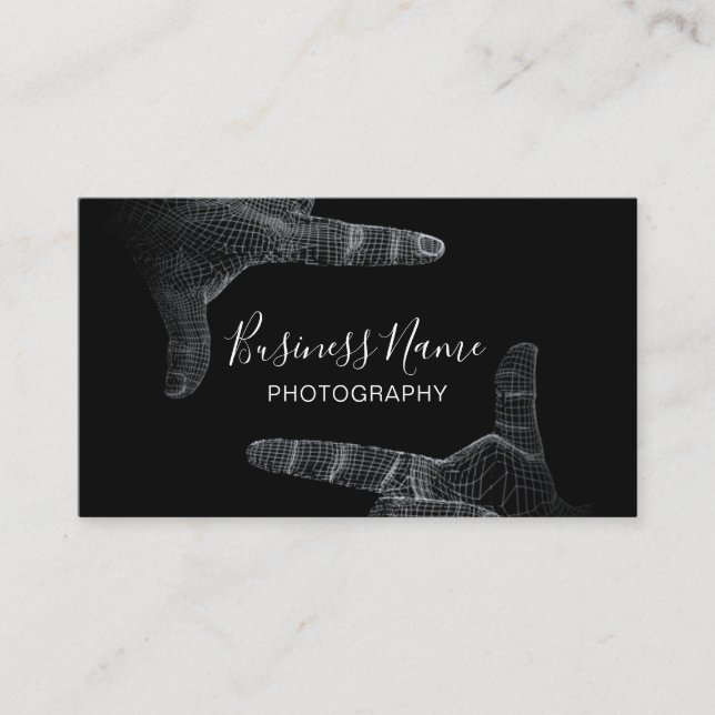 Professional Hands Frame Photography Business Card (Front)