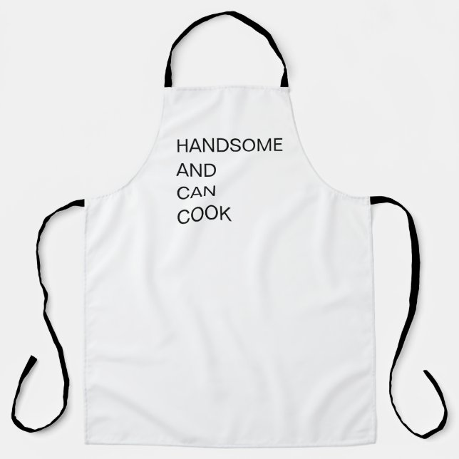 Professional Handsome and Can Cook Funny White Apron (Front)