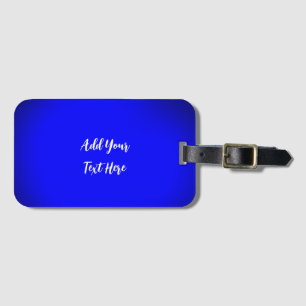 Professional handwriting add text modern blue luggage tag
