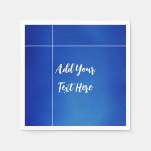 Professional handwriting add text modern blue napkin