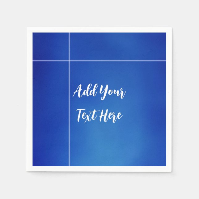 Professional handwriting add text modern blue napkin (Front)