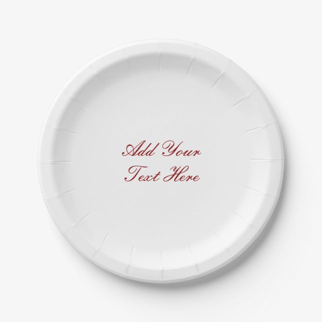 Professional handwriting add text modern paper plate (Front)