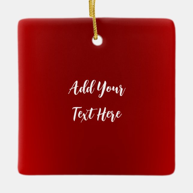 Professional handwriting add text modern red ceramic ornament (Front)