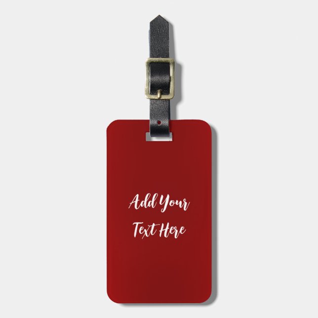 Professional handwriting add text modern red luggage tag (Front Vertical)
