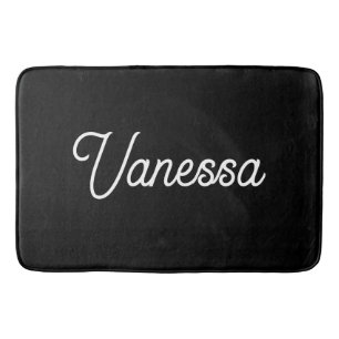 Professional handwriting name custom black bath mat