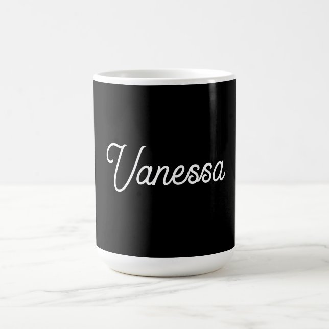 Professional handwriting name custom black coffee mug (Center)