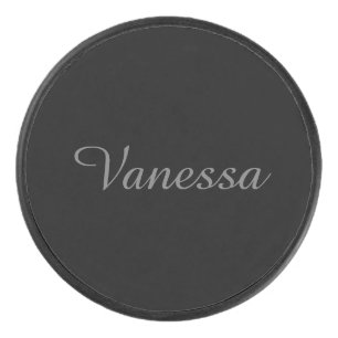 Professional handwriting name custom black hockey puck