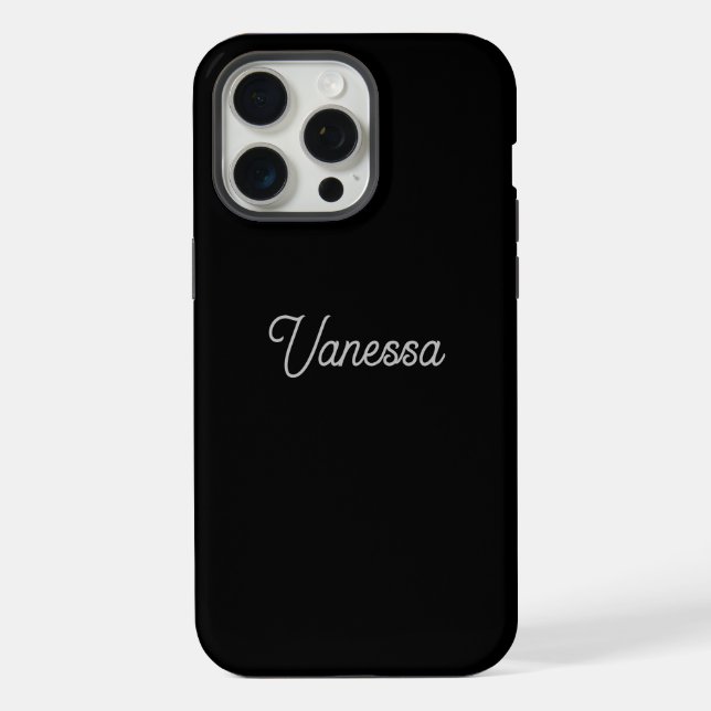 Professional handwriting name custom black iPhone case (Back)