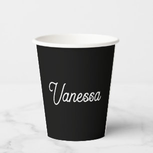 Professional handwriting name custom black paper cups