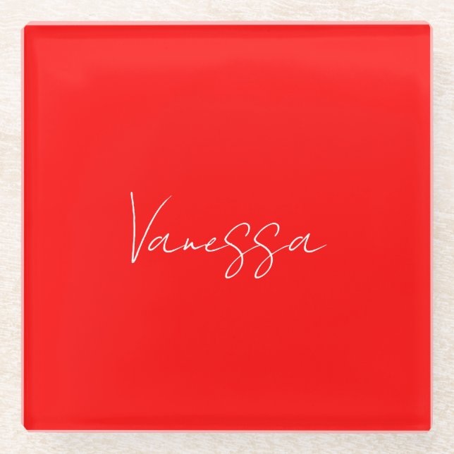 Professional handwriting name custom  glass coaster (Front)