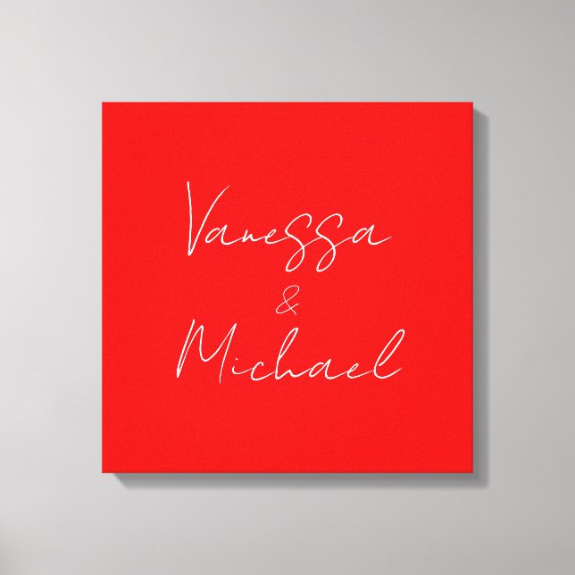 Professional handwriting name custom wedding canvas print (Front)