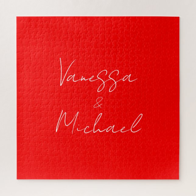 Professional handwriting name custom wedding jigsaw puzzle (Vertical)