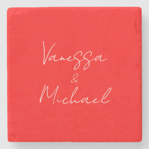 Professional handwriting name custom wedding stone coaster