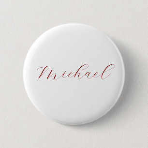Professional handwriting name minimalist modern 6 cm round badge