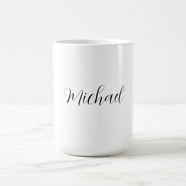 Professional handwriting name minimalist modern coffee mug (Center)