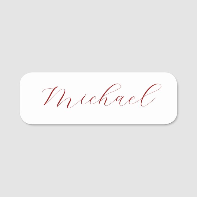 Professional handwriting name minimalist modern tag (Front)