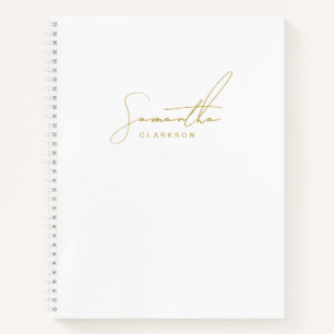 Professional Handwritten Gold Script Typography Notebook