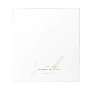 Professional Handwritten Gold Script Typography Notepad
