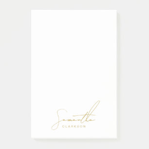 Professional Handwritten Gold Script Typography Post-it Notes