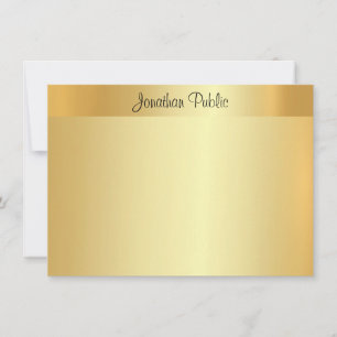 Professional Handwritten Script Name Elegant Gold Card