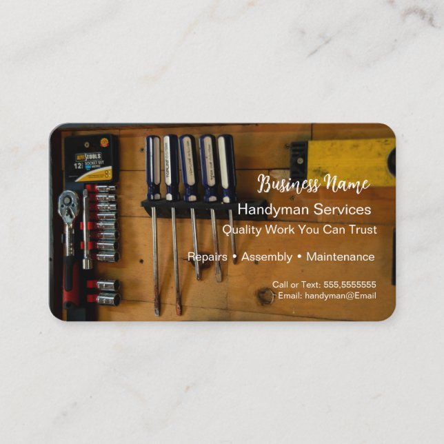Professional Handyman Business Card Template (Front)