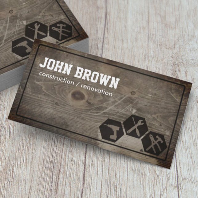 Professional Handyman Construction Carpentry Business Card (Creator Uploaded)