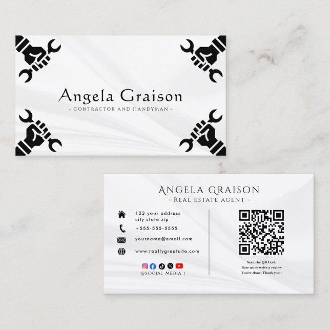 Professional Handyman  | Modern Home  Business Card (Front/Back)