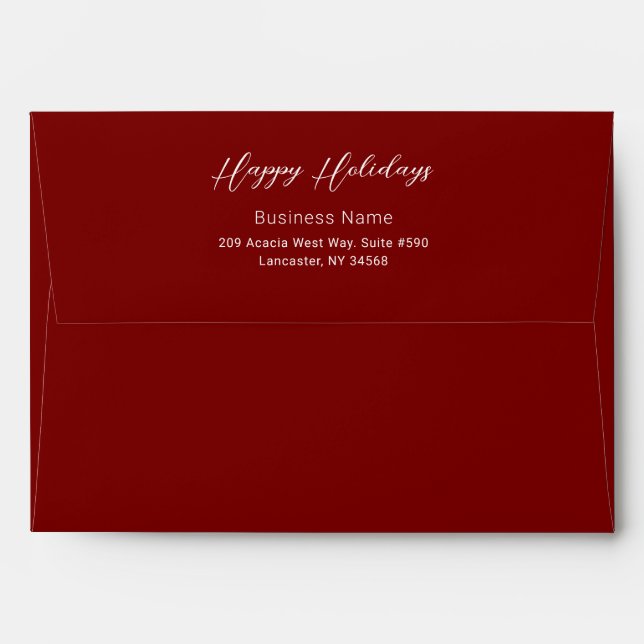Professional Happy Holidays Business Logo Envelope (Back (Top Flap))