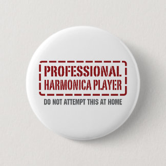 Professional Harmonica Player 6 Cm Round Badge