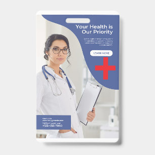 Professional Healthcare Employee ID Badge 