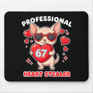 Professional Heart Stealer Valentines 67 Meme 6 7 Mouse Pad