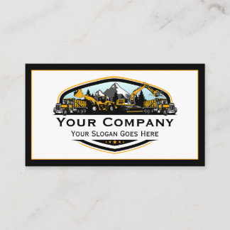 Professional Heavy Equipment Construction Company  Business Card
