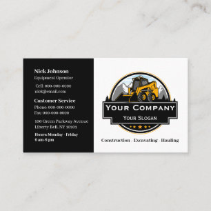 Professional Heavy Equipment Construction Company Business Card