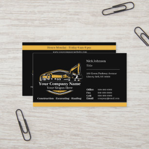 Professional Heavy Equipment Construction Company Business Card