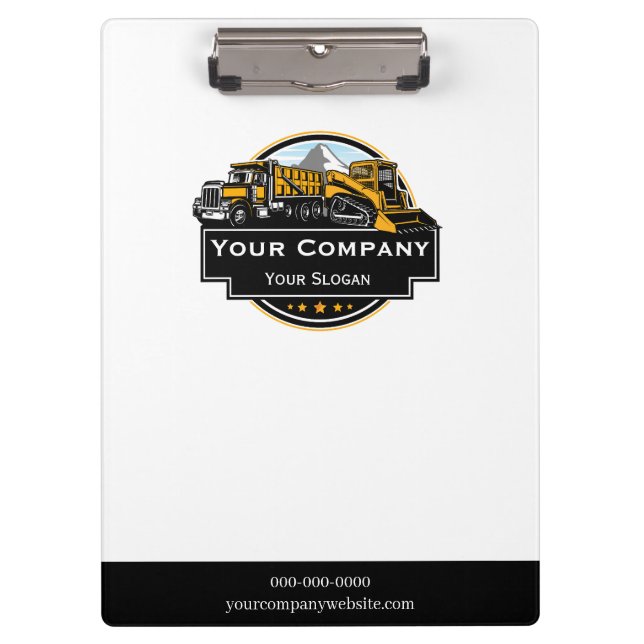 Professional Heavy Equipment Construction Company  Clipboard (Front)
