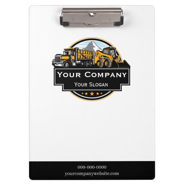 Professional Heavy Equipment Construction Company  Clipboard (Front)