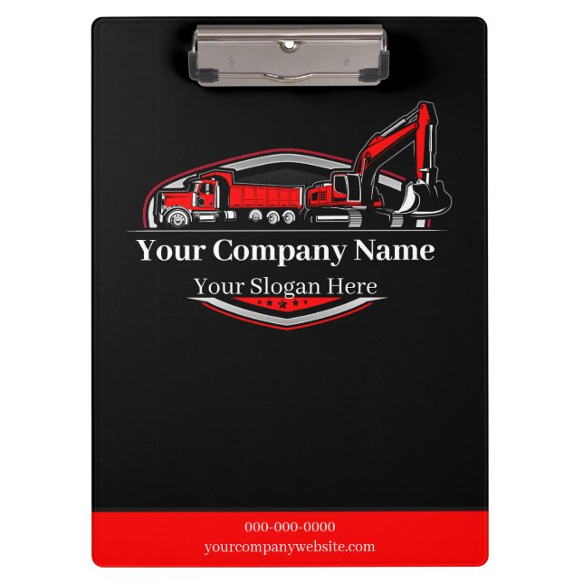 Professional Heavy Equipment Construction Company  Clipboard (Front)