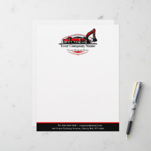 Professional Heavy Equipment Construction Company Custom Letterhead