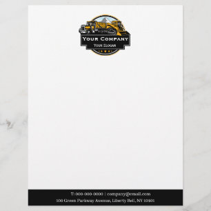 Professional Heavy Equipment Construction Company Custom Letterhead
